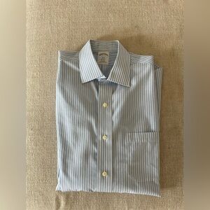 Brooks Brothers Dress Shirt Blue and White Stripe